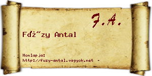 Füzy Antal névjegykártya